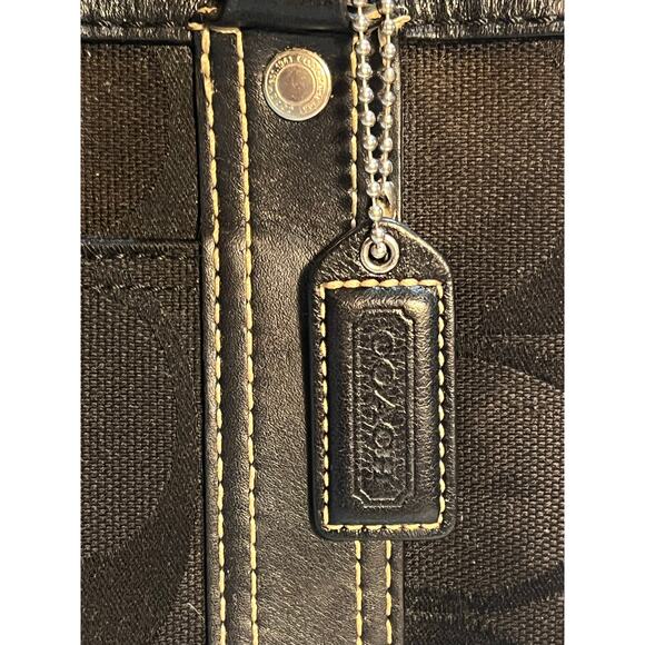 Vintage COACH Signature Black Jacquard Canvas Gallery Satchel Tote K05J-6234 - Picture 2 of 10